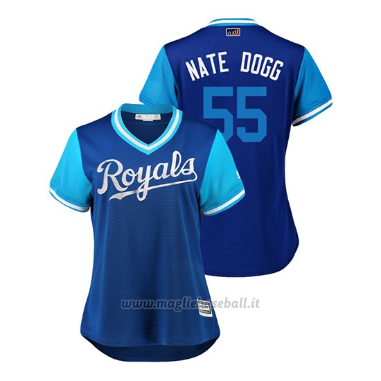 Maglia Baseball Donna Kansas City Royals Nate Karns 2018 Llws Players Weekend Nate Dogg Royal